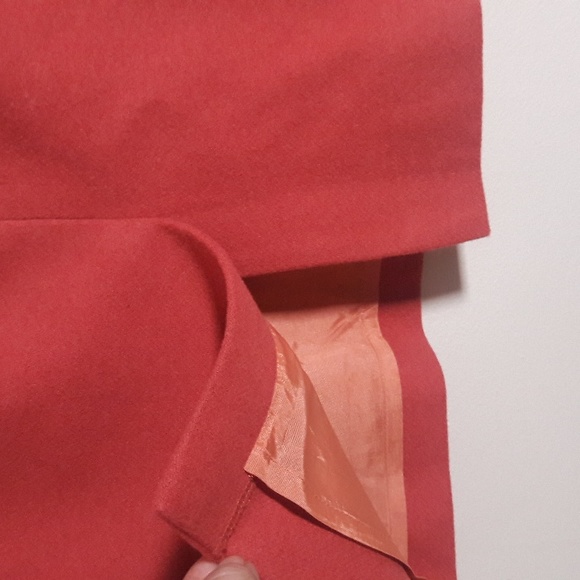 J. Crew Factory wool viscose blend lined  midi coral color skirt size 4 - Picture 3 of 10